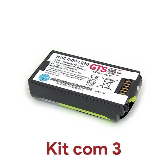 Imagem de Kit 3 Bateria Coletor Motorola Mc3090-G e Mc3190-G - 5200mAh