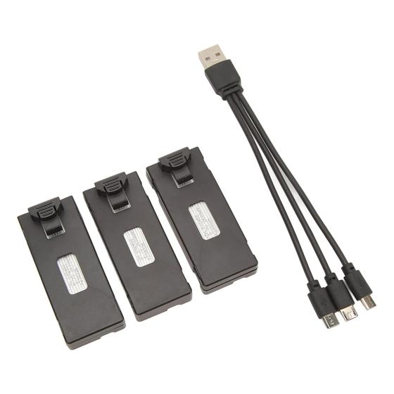 Imagem de Kit 3 Baterias E88, com Cabo de Carregamento Usb-Micro Usb, com 3 entradas