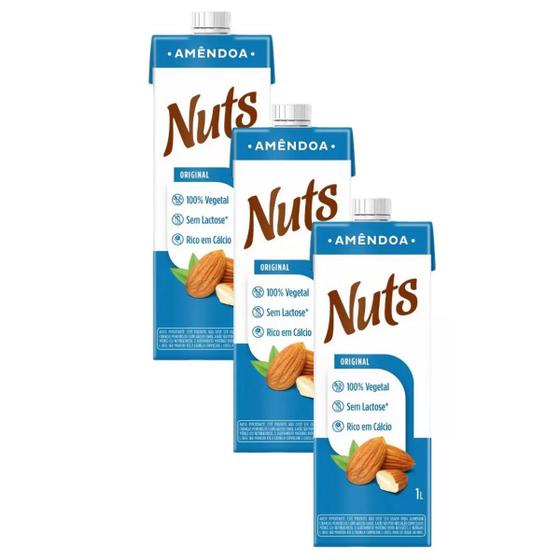 Imagem de Kit 3 Bebida À Base De Amêndoa Original Nuts 1L