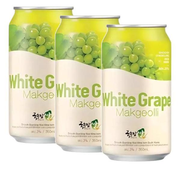 Imagem de kit 3 Bebida Alcóolica Makgeolli Sabor Uva Verde 350ml