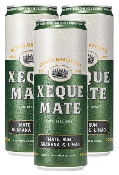Imagem de Kit 3 Bebida Mista Xeque Mate Rum Água E Limão 355Ml