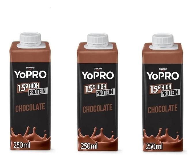Imagem de Kit 3 Bebida Yo Pro Whey 15g Protein Yopro Chocolate 250ml