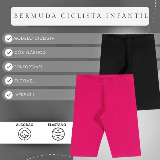 Imagem de Kit 3 Beermuda Feminina Ciclista Infantil Short Leggin Algodão Macio