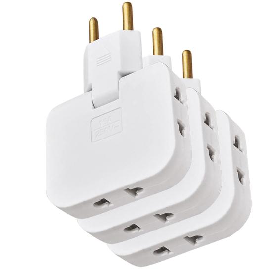 Imagem de Kit 3 Benjamim Tomada Plugs Universal Adaptador T Bivolt 16A