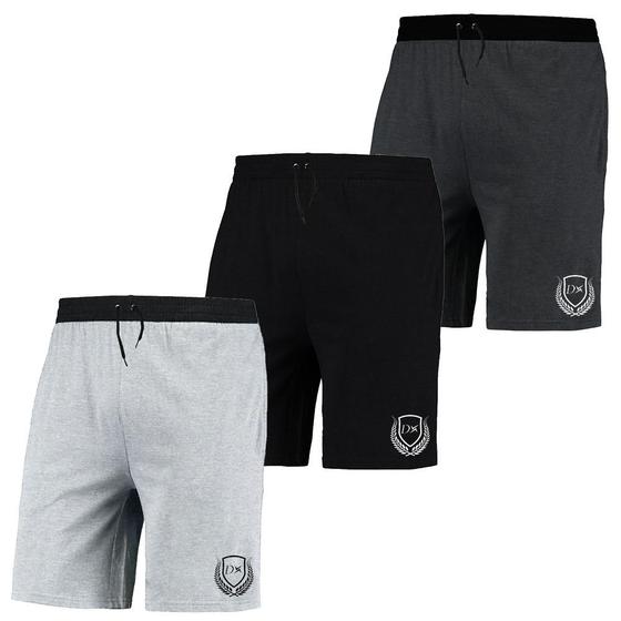 Imagem de Kit 3 Bermuda Moletom Masculina Algodão Bolso Cós Elástico