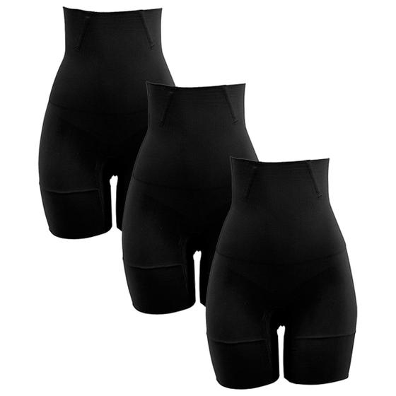 Imagem de Kit 3 Bermudas Alta Modeladora S/Costura Microfibra Sensação Suave DeMillus