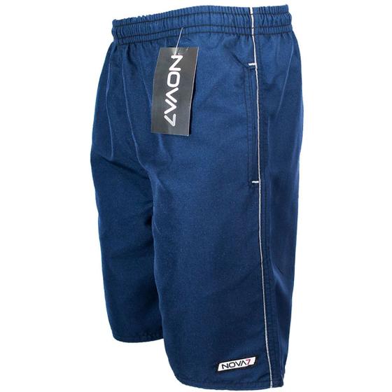 Imagem de Kit 3 Bermudas Calção Tactel Masculino Leve Macio 3 Bolso Elástico Cordão Comprido Listras Academia