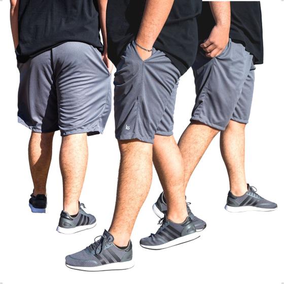 Imagem de KIT 3 Bermudas Dry Fit  Shorts Plus Size Lisa Cintura com Elástico 109