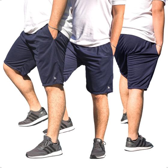 Imagem de KIT 3 Bermudas Dry Fit  Shorts Plus Size Lisa Cintura com Elástico 109