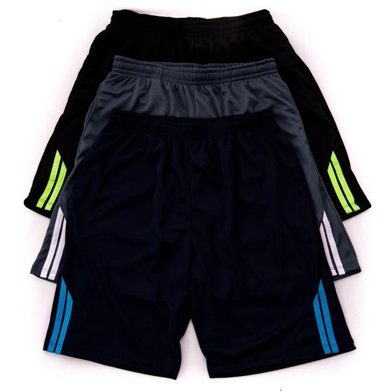 Imagem de Kit 3 Bermudas Ox Silver Helanca Futebol Esporte