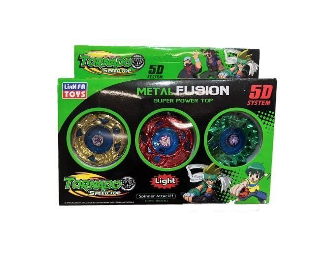 Imagem de Kit 3 Beyblade Metal Fusion Tornado