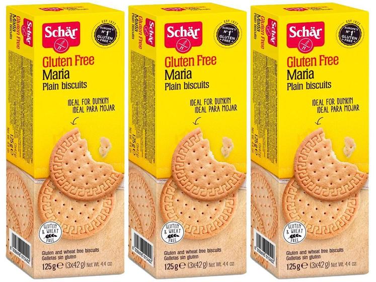 Imagem de Kit 3 Biscoito Maria Sem Glúten Plain Biscuits Schar 125G