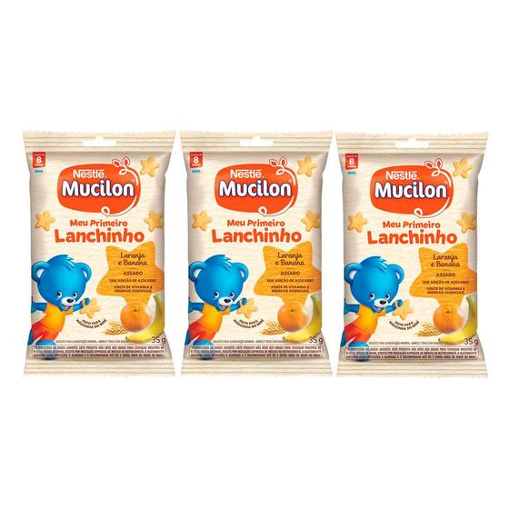 Imagem de Kit 3 Biscoito Mucilon Snack Laranja e Banana 35g
