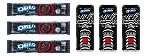 Imagem de Kit 3 Biscoito Oreo Coca Cola 90gr + Refrigerante Coca Oreo