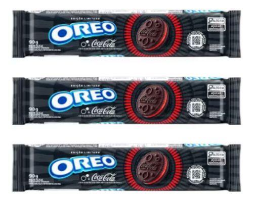 Imagem de Kit 3 Biscoito Oreo Recheado Coca Cola 90gr
