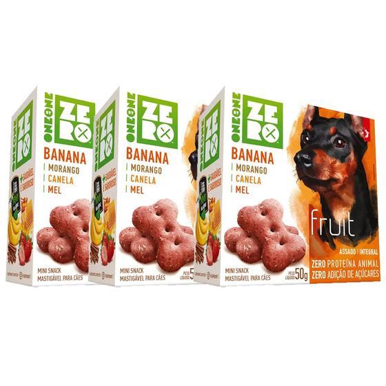 Imagem de Kit 3 Biscoitos Para Cães Spin Pet Mini Snack Zero Fruit 50g