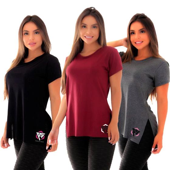 Imagem de Kit 3 blusa femininas ps tapa bumbum academia