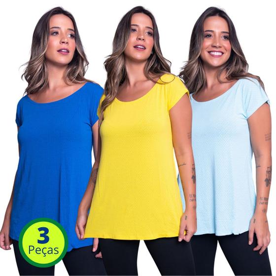 Imagem de Kit 3 Blusas Furadinhas Brasil Copa Do Mundo Seleção Brasileira