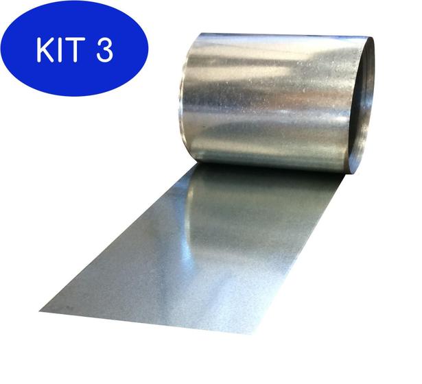 Kit 3 Bobina Galvanizada Calha Rufo Algerosa 20Cm X 2Mts Menor preço em Kit 3 Bobina Galvanizada Calha Rufo Algerosa 20Cm X 2Mts