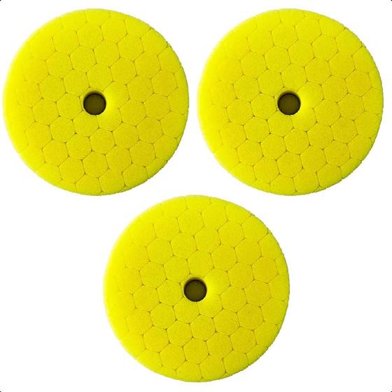 Imagem de Kit 3 Boina Para Polimento Automotivo Amarelo Corte Médio 6P