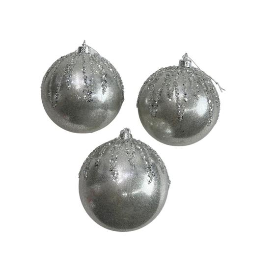 Imagem de Kit 3 Bolas de Natal Enfeite Decorativo Natalino10 cm Grande Tok da Casa