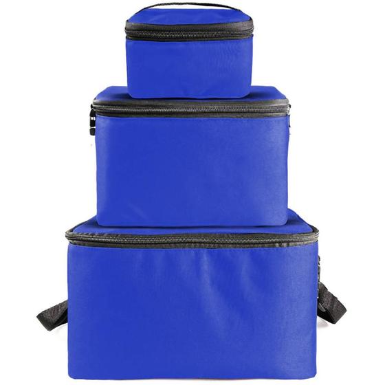 Imagem de Kit 3 Bolsas Termicas Impermeaveis 1L 5L 10L BLT125 Azul Marinho - Teisen