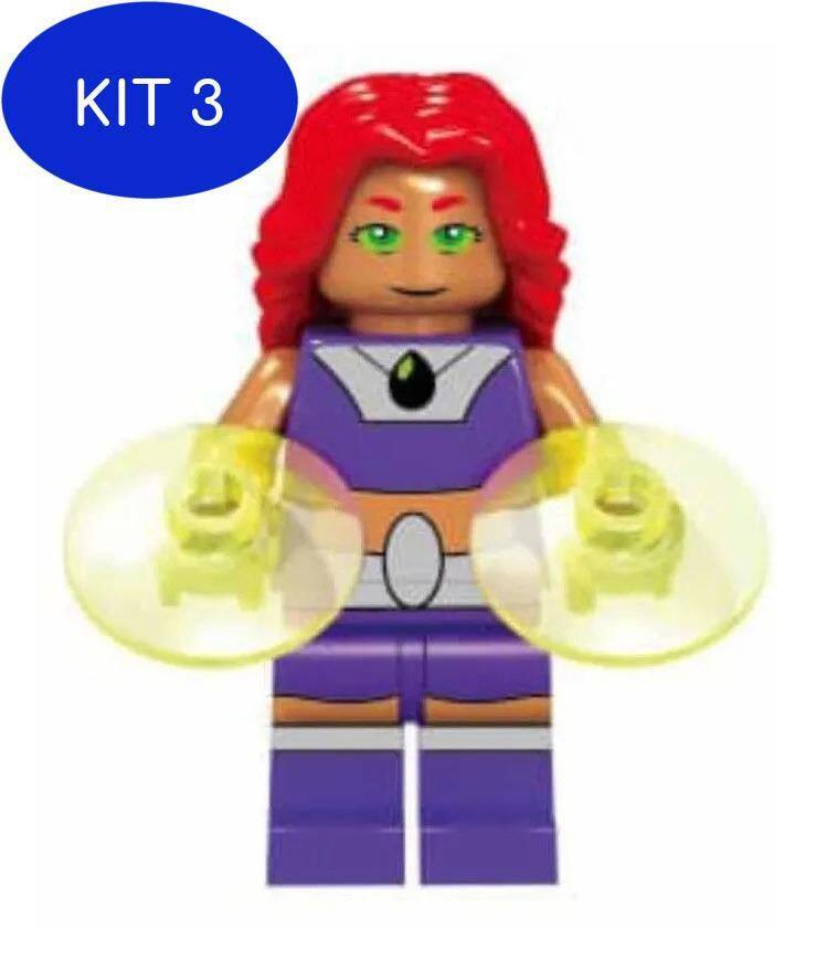 Starfire Blocks Kit 3 Boneco Blocos De Montar Estelar Jovens Titãs Starfire - Mega ...