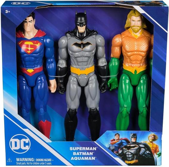 Imagem de Kit 3 Bonecos DC Batman Superman Aquaman  30 cm Sunny - 4184