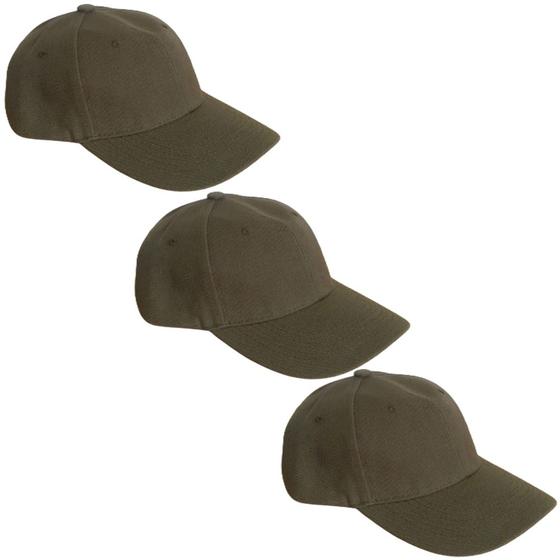 Imagem de Kit 3 Bonés Chapeu Bombeta Ajustável Liso Aba Curva Verde