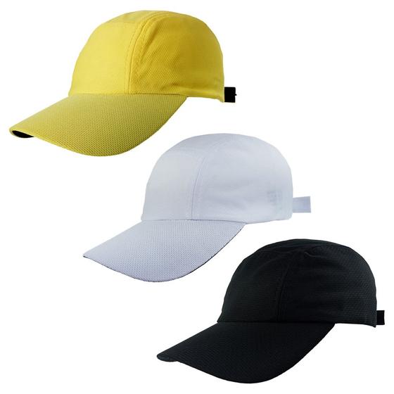 Imagem de Kit 3 Bonés Liso Esportivo Preto, Branco E Amarelo, Unissex