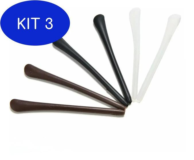 Kit 3 Borracha Em Pvc Para Haste Perna De Óculos 5 Pares Preto - Óptico ...