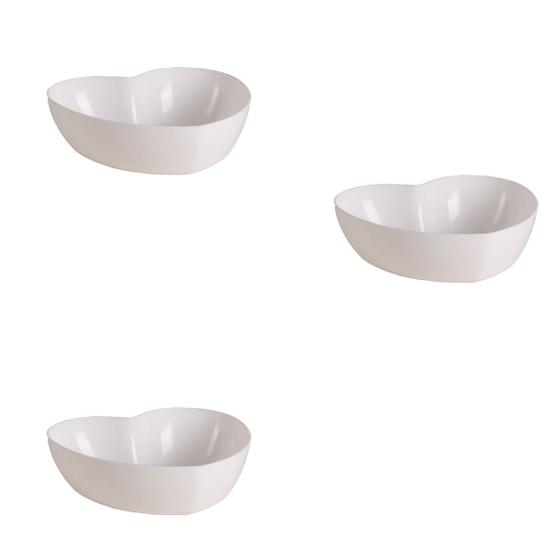 Imagem de Kit 3 Bowl Coração Tigela LE CHEF 21x18x6 Cm Branca