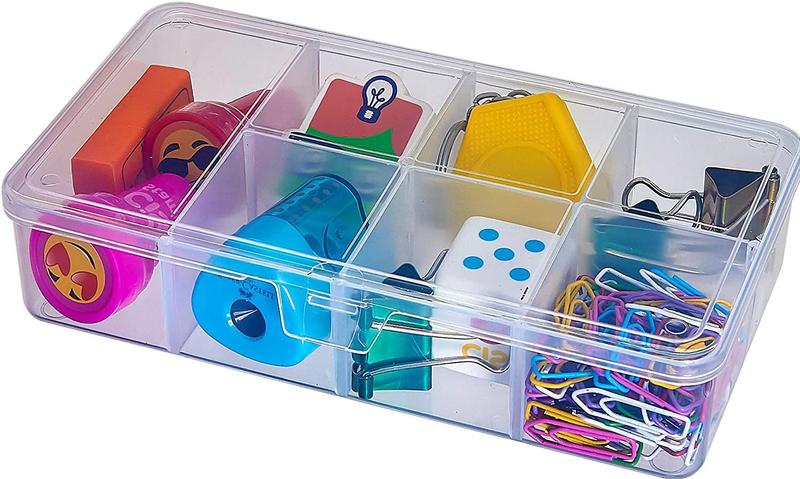Imagem de Kit 3 Box Caixa Organizadora c/ Divisórias 15cm Transparente