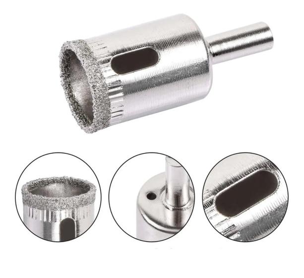Kit 3 Brocas Serra Copo Diamantada Para Porcelanato ( 6,8,10mm ) Menor preço em Kit 3 Brocas Serra Copo Diamantada Para Porcelanato ( 6,8,10mm )