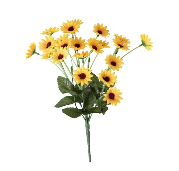 Imagem de Kit 3 Buquês Girassois Mini Artificial Arranjos Decoração