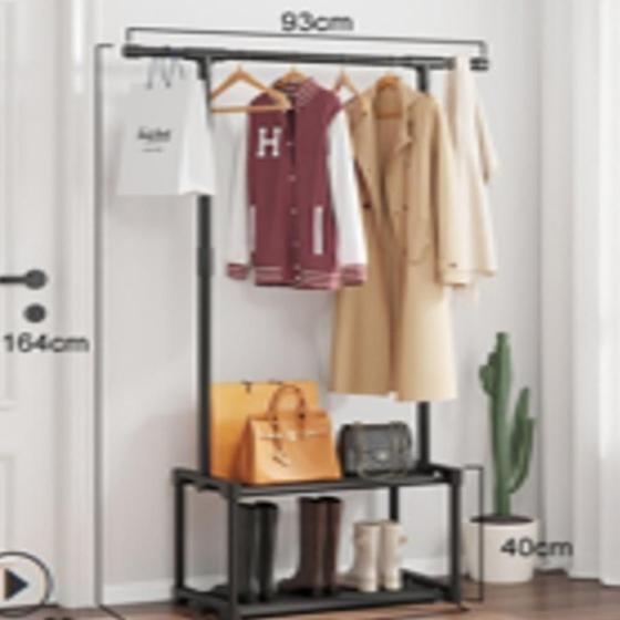 KIT 3 CABIDEIRO ARARA ROUPA 2 PRATELEIRAS SAPATEIRA ORGANIZADOR VARAl GUARDA ROUPA LOJA QUARTO LUXO Menor preço em KIT 3 CABIDEIRO ARARA ROUPA 2 PRATELEIRAS SAPATEIRA ORGANIZADOR VARAl GUARDA ROUPA LOJA QUARTO LUXO