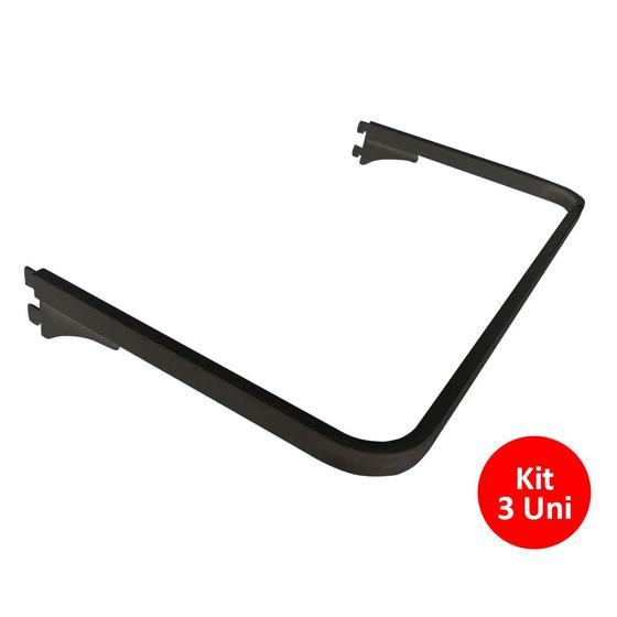 Kit 3 Cabideiros Para Closet 90cm Encaixe Trilho Cremalheira Preto Menor preço em Kit 3 Cabideiros Para Closet 90cm Encaixe Trilho Cremalheira Preto