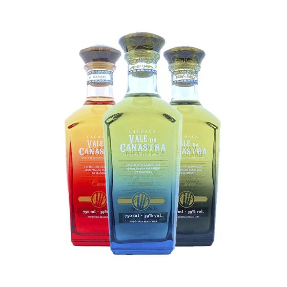 Imagem de Kit 3 Cachaça Imperial Black-Blue-Red 750Ml Vale Da Canastra