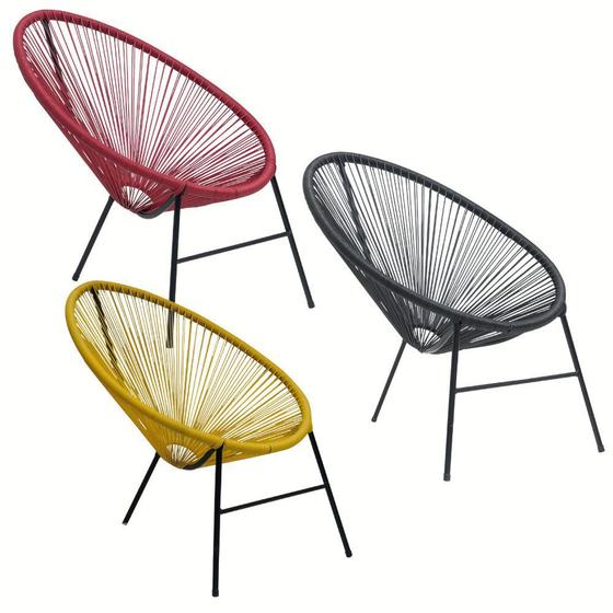 Imagem de Kit 3 Cadeiras Caribe Fibra Sintética Cores Diversas Panero