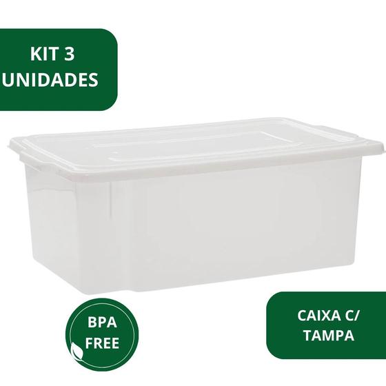 Imagem de Kit 3 Caixa Frigorifica Com Tampa Multiuso 25l