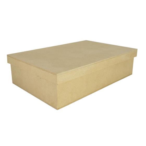 Imagem de Kit 3 Caixa Retangular Tampa De Sapato 35x25x8 Mdf Madeira