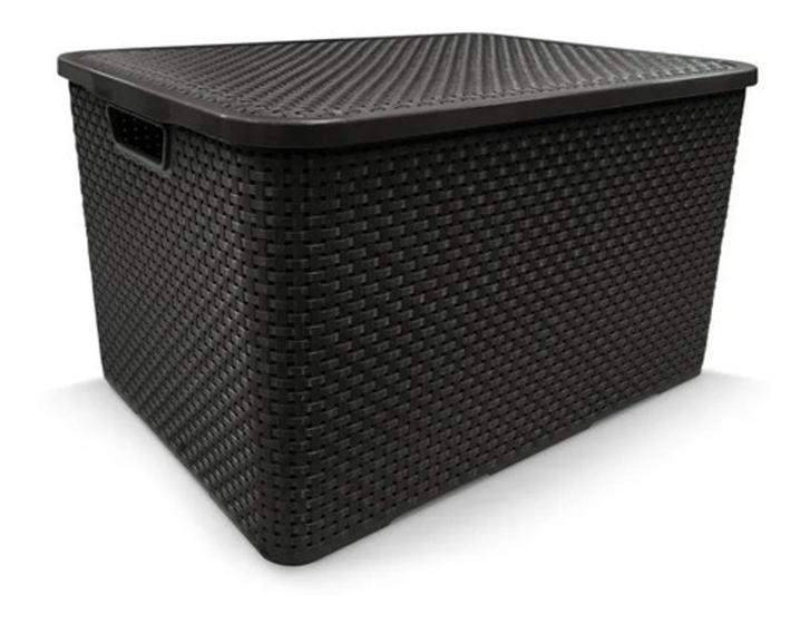 Imagem de Kit 3 Caixas/Cesto Organizador Rattan Preto - 17l