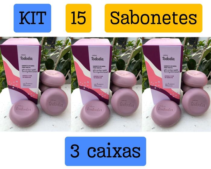 Imagem de Kit 3 caixas de sabonete Ameixa e Flor de baunilha total 15 sabonetes - Refrescante