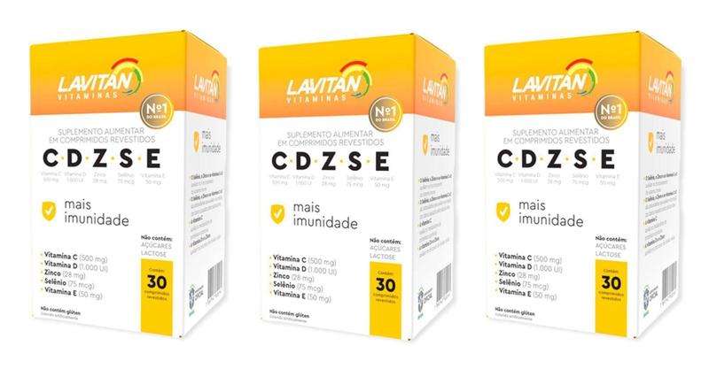 Imagem de Kit 3 Caixas Lavitan CDZSE + Imunidade - 30 Comprimidos