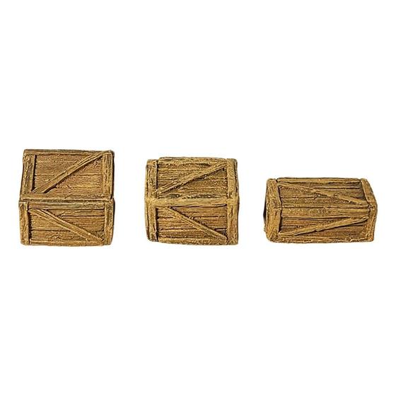 Imagem de Kit 3 Caixotes - Cenário Miniatura Pintada - RPG
