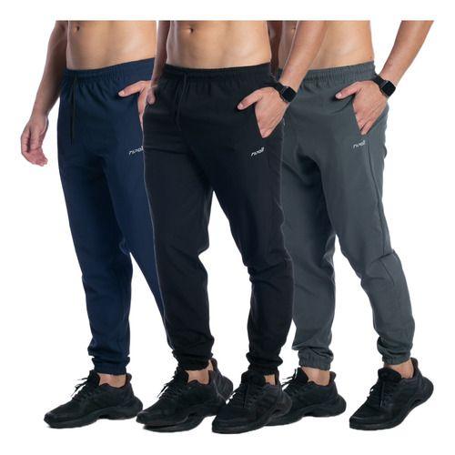 Imagem de Kit 3 Calça Corta Vento Jogger Masculina Tactel Treino