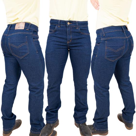 Imagem de Kit 3 Calca Jeans Masculina Plus Size Tamanhos 50, 52, 54, 56 Lavagem Clara e Escura