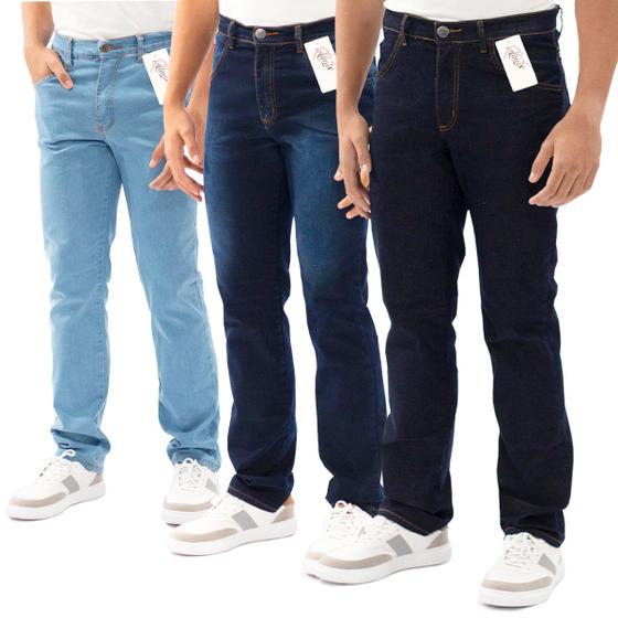 Imagem de Kit 3 Calça Jeans Masculina Premium  Original Elastano Lycra