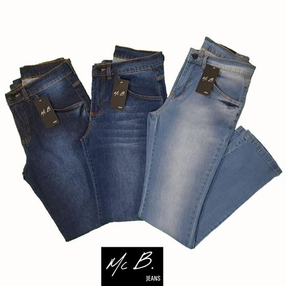 Kit 3 Calças Jeans Masculina Slim Com Lycra