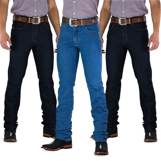 Imagem de Kit 3 Calças Jeans Masculina Docks Original Fit Com Elastano